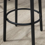 Table de bar et chaises industrielles, table à manger peu encombrante avec 4 tabourets pour pub et cuisine, noir et marron