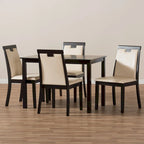 Ensemble de salle à manger contemporain en similicuir beige