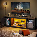 Meuble TV moderne pour téléviseurs jusqu'à 65 pouces, centre de divertissement de jeu avec étagères réglables pour PS5 - 58 pouces