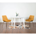 Ensemble de salle à manger contemporain Aufurr, table ronde blanche et 2 chaises