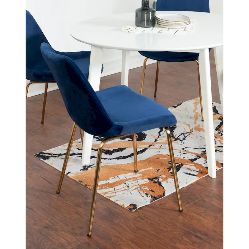 Ensemble de salle à manger contemporain Aufurr, table ronde blanche et 2 chaises