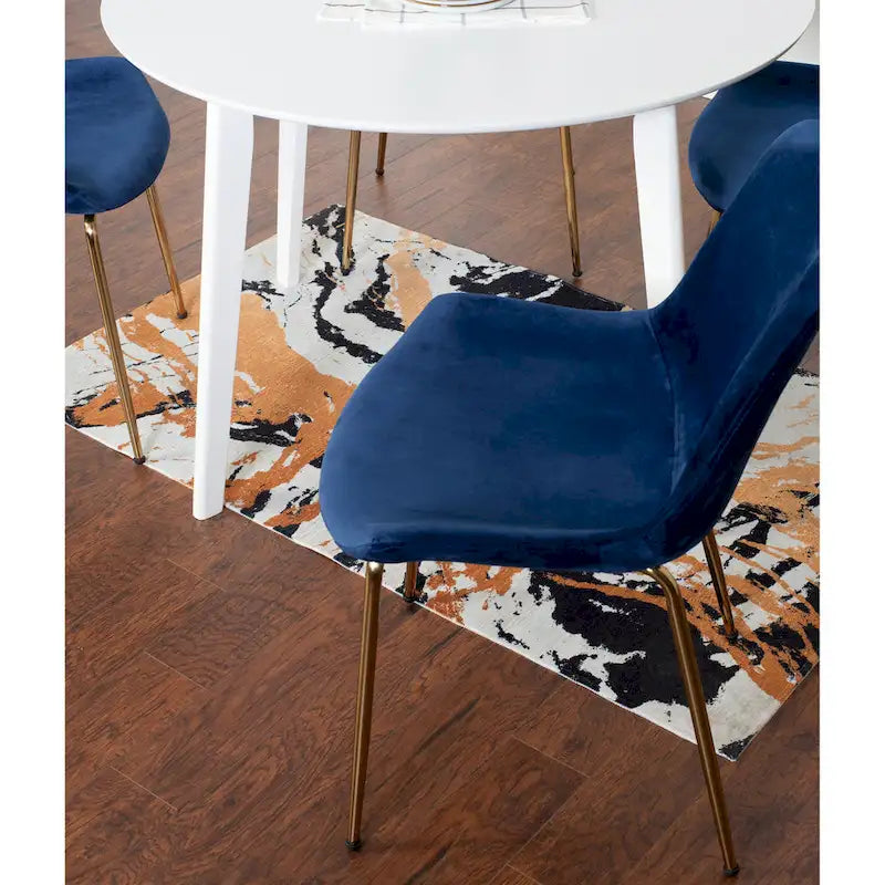 Ensemble de salle à manger contemporain Aufurr, table ronde blanche et 2 chaises