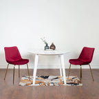 Ensemble de salle à manger contemporain Aufurr, table ronde blanche et 2 chaises