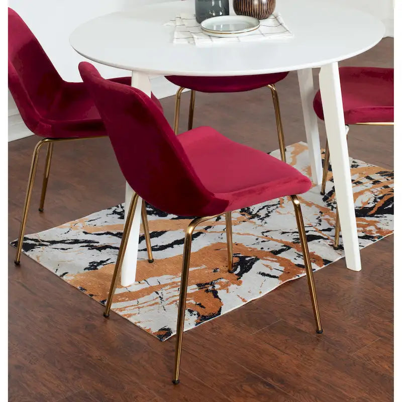 Ensemble de salle à manger contemporain Aufurr, table ronde blanche et 2 chaises