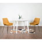 Ensemble de salle à manger contemporain Aufurr, table ronde blanche et 2 chaises