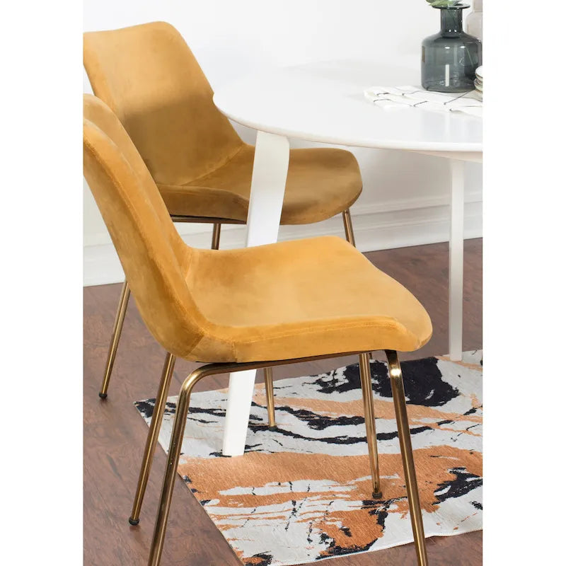 Ensemble de salle à manger contemporain Aufurr, table ronde blanche et 2 chaises