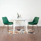 Ensemble de salle à manger contemporain Aufurr, table ronde blanche et 2 chaises
