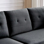 Canapé modulable en forme de L avec pouf de rangement et pochettes latérales pour le salon