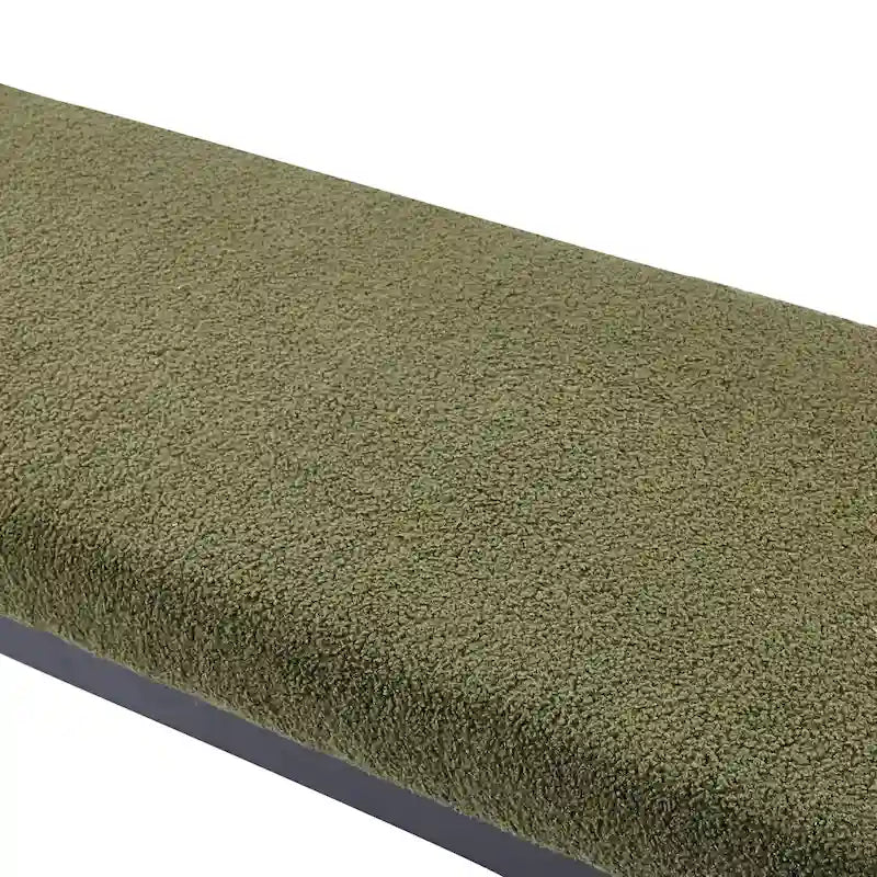 Banc rembourré en tissu Rue Teddy avec pieds en acier