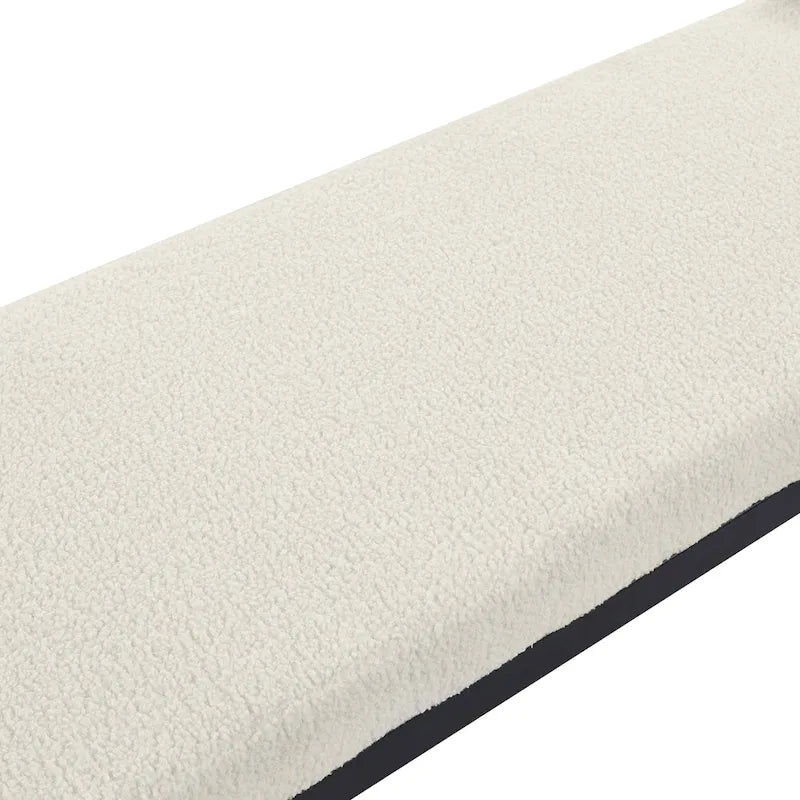 Banc rembourré en tissu Rue Teddy avec pieds en acier