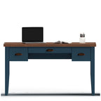 Bureau Nantucket de 53 pouces, aucun assemblage requis, finition bleu denim et whiskey