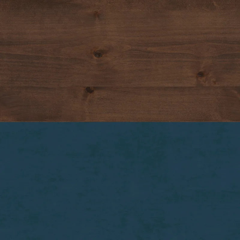 Bureau Nantucket de 53 pouces, aucun assemblage requis, finition bleu denim et whiskey