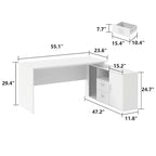 Bureau d'angle en L réversible pour ordinateur