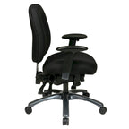 Fauteuil de bureau multifonction à mi-dossier avec glissière d'assise et base en finition titane