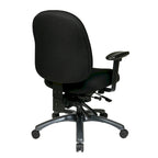 Fauteuil de bureau multifonction à mi-dossier avec glissière d'assise et base en finition titane