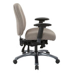 Fauteuil de bureau multifonction à mi-dossier avec glissière d'assise et base en finition titane
