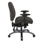 Fauteuil de bureau multifonction à mi-dossier avec glissière d'assise et base en finition titane