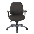 Fauteuil de bureau multifonction à mi-dossier avec glissière d'assise et base en finition titane