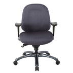 Fauteuil de bureau multifonction à mi-dossier avec glissière d'assise et base en finition titane