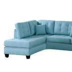 Canapé d'angle 3 places Polyfiber avec coussin moelleux bleu