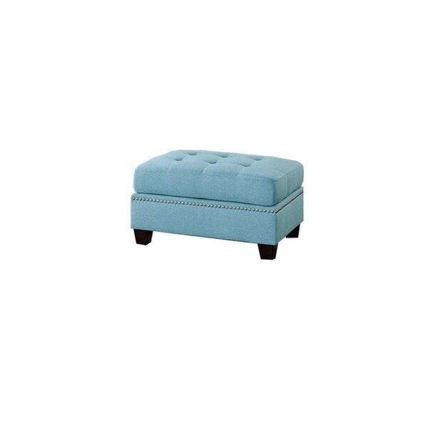 Canapé d'angle 3 places Polyfiber avec coussin moelleux bleu