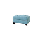 Canapé d'angle 3 places Polyfiber avec coussin moelleux bleu