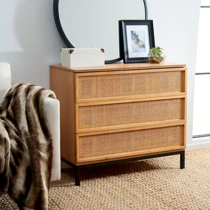 Commode en rotin à 3 tiroirs Tiney