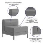 Fauteuil central contemporain en LeatherSoft – 71,1 cm (L) x 73 cm (P) x 69,2 cm (H)