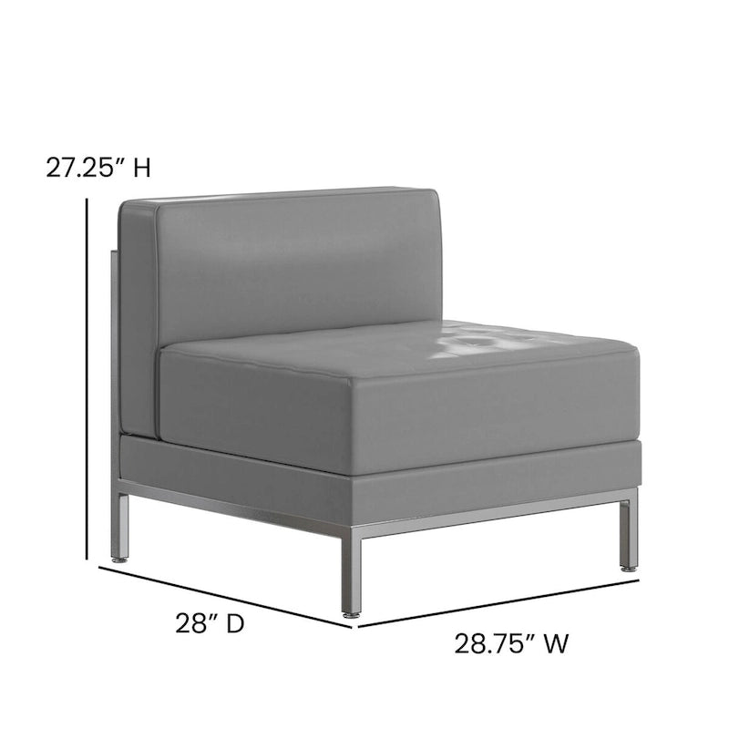 Fauteuil central contemporain en LeatherSoft – 71,1 cm (L) x 73 cm (P) x 69,2 cm (H)