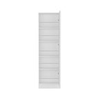 Meuble à chaussures Chimg, Miroir, Cinq étagères intérieures, Armoire à une porte, Finition blanche