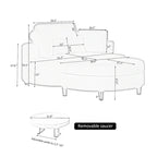 Fauteuil en velours côtelé avec pouf, 2 coussins décoratifs et 1 coussin lombaire