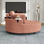 Fauteuil en velours côtelé avec pouf, 2 coussins décoratifs et 1 coussin lombaire