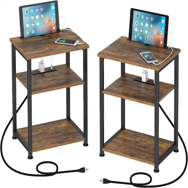 Table d'appoint étroite avec station de charge - 39P x 30L x 58H
