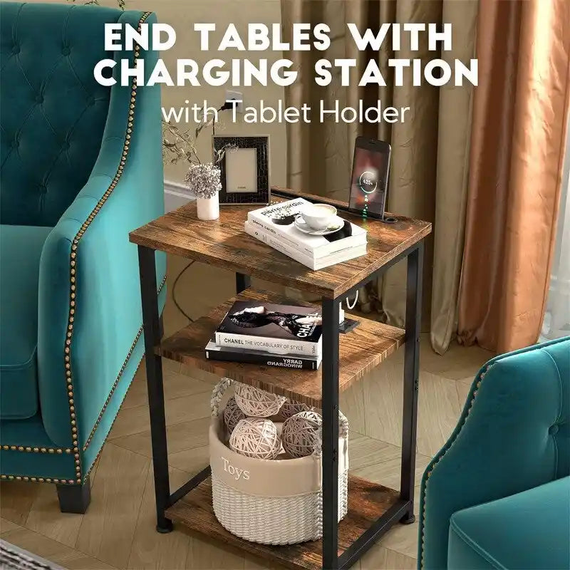 Table d'appoint étroite avec station de charge - 39P x 30L x 58H