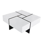 Table basse avec 4 compartiments de rangement cachés