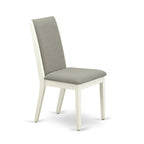 Ensemble de salle à manger 9 pièces - Table ovale et 8 chaises en tissu Shitake Lin, Blanc Lin