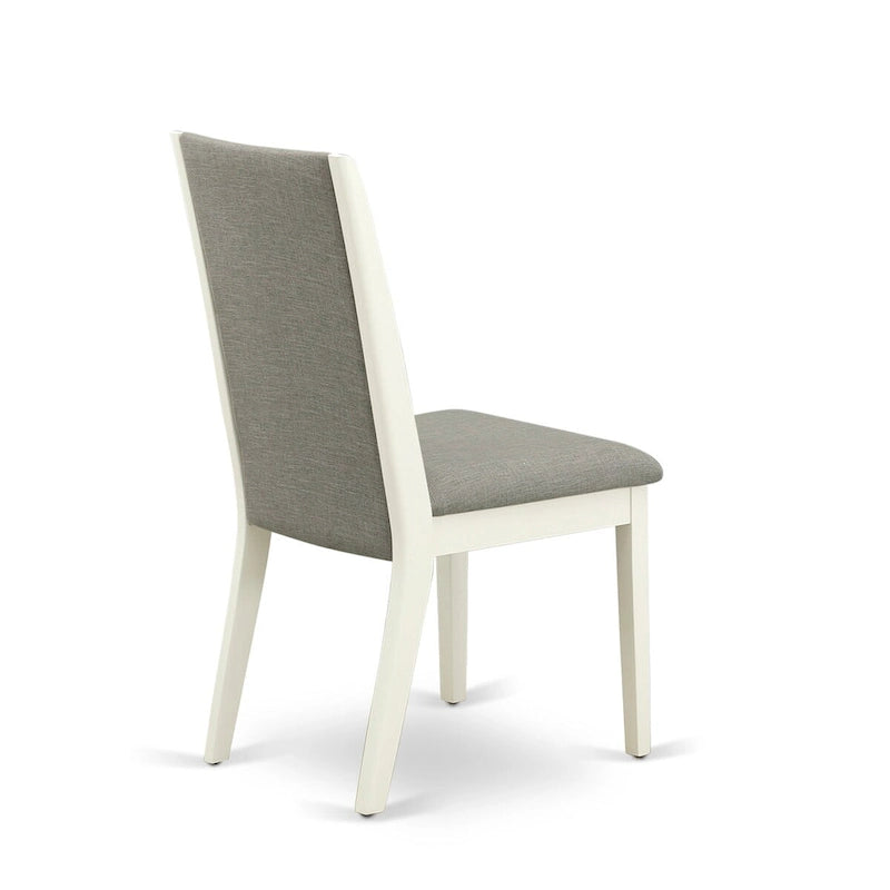 Ensemble de salle à manger 9 pièces - Table ovale et 8 chaises en tissu Shitake Lin, Blanc Lin