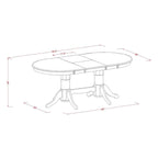 Ensemble de salle à manger 9 pièces - Table ovale et 8 chaises en tissu Shitake Lin, Blanc Lin
