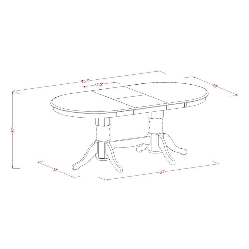 Ensemble de salle à manger 9 pièces - Table ovale et 8 chaises en tissu Shitake Lin, Blanc Lin