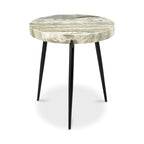 Table d'appoint Macari moderne avec plateau en marbre – 45,7 L x 45,7 P x 50,8 H cm