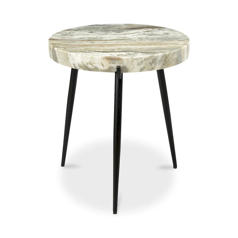 Table d'appoint Macari moderne avec plateau en marbre – 45,7 L x 45,7 P x 50,8 H cm