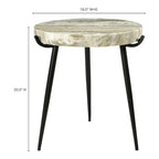 Table d'appoint Macari moderne avec plateau en marbre – 45,7 L x 45,7 P x 50,8 H cm