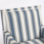 Fauteuil en lin à rayures bleues et blanches
