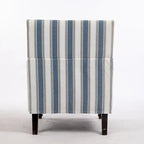 Fauteuil en lin à rayures bleues et blanches