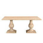 Table à manger Willow à double piédestal en bois massif
