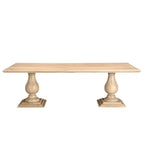 Table à manger Willow à double piédestal en bois massif