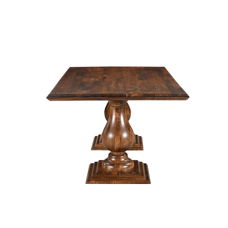 Table à manger Willow à double piédestal en bois massif
