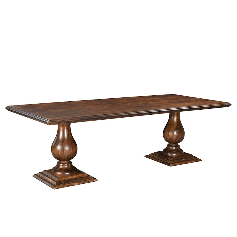 Table à manger Willow à double piédestal en bois massif
