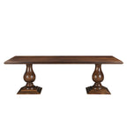 Table à manger Willow à double piédestal en bois massif